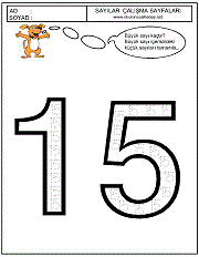 okul öncesi 15 sayısı çizgi çalışması